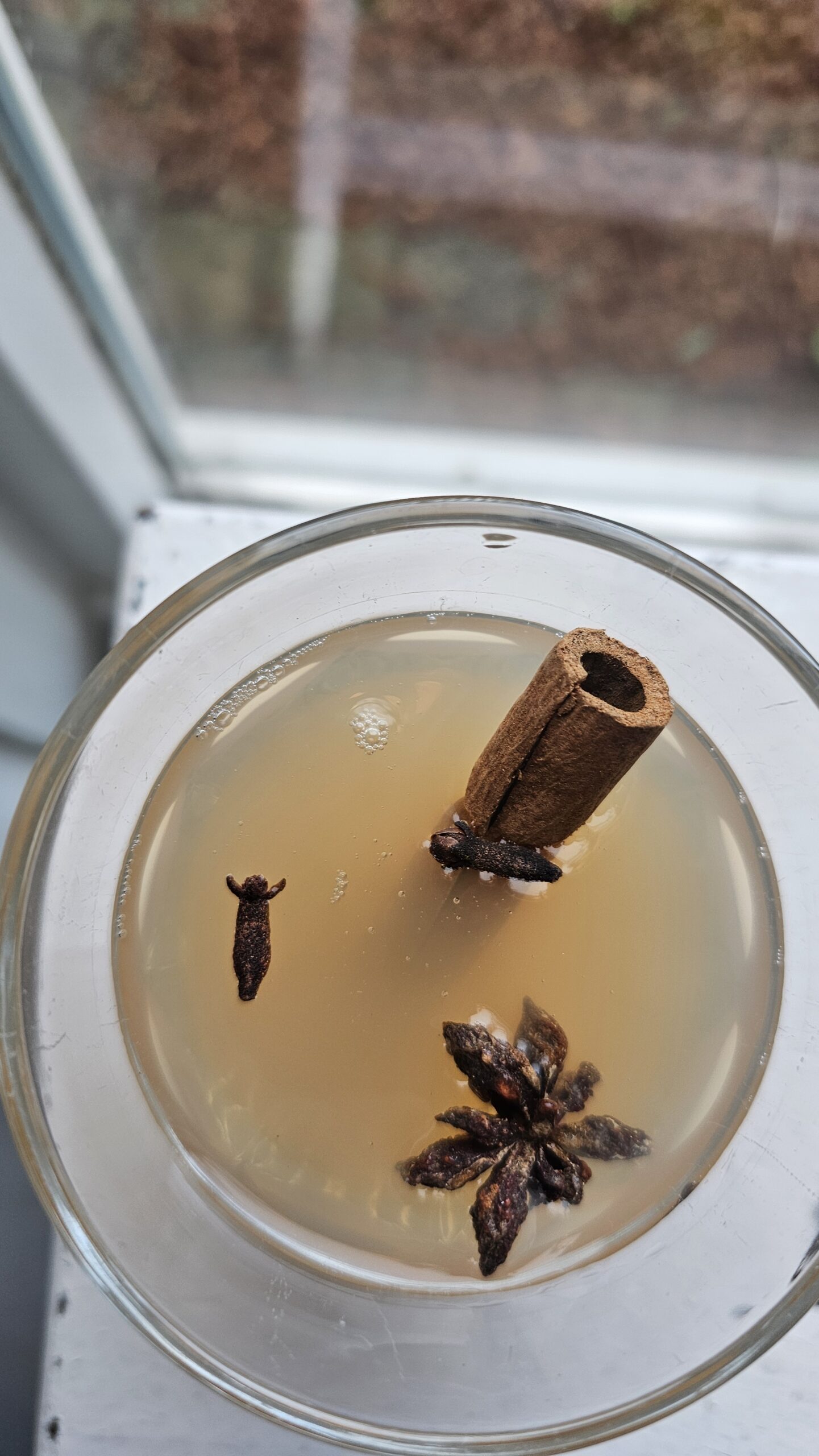 Bovenaanzicht verwarmend appeldrankje