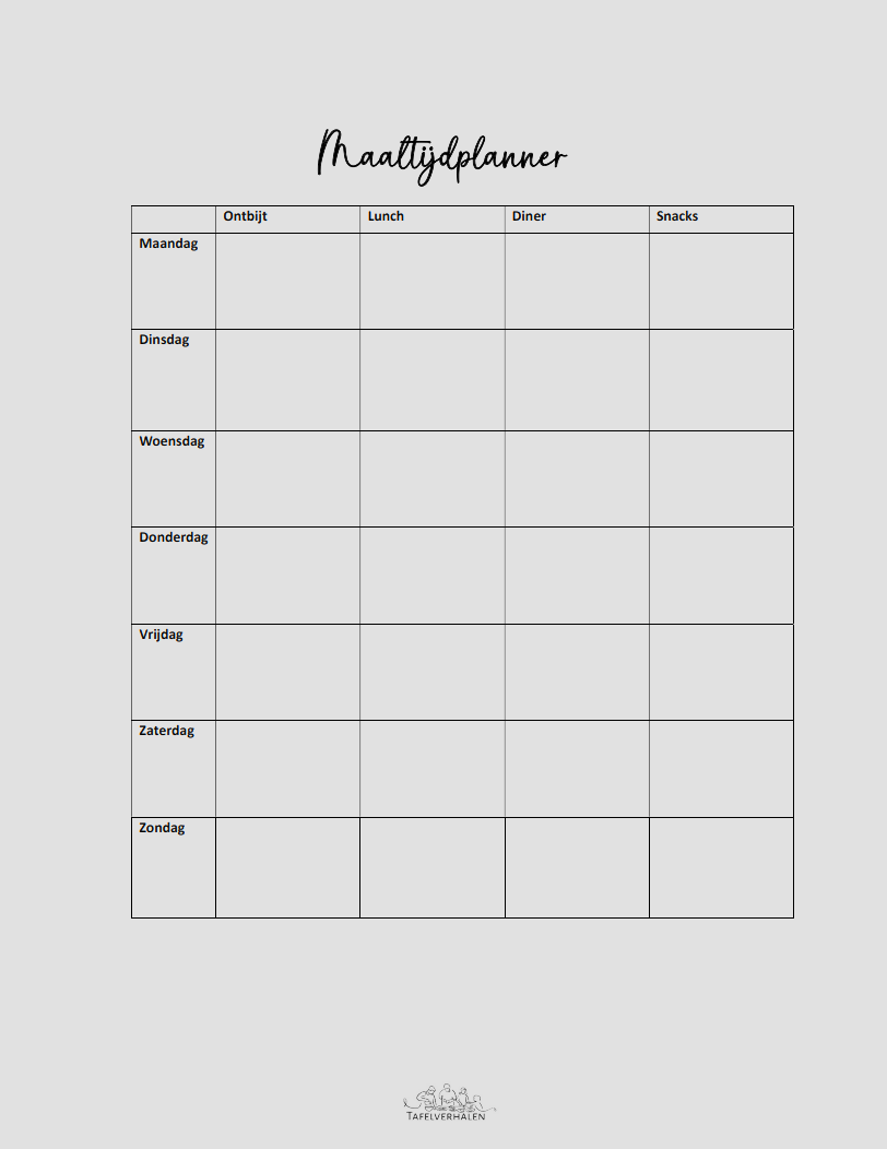 Tafelverhalen Maaltijdplanner